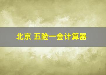 北京 五险一金计算器